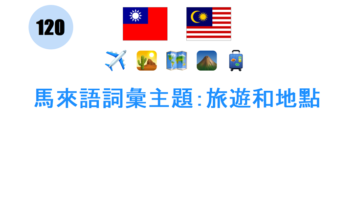 馬來語詞彙主題：旅遊和地點